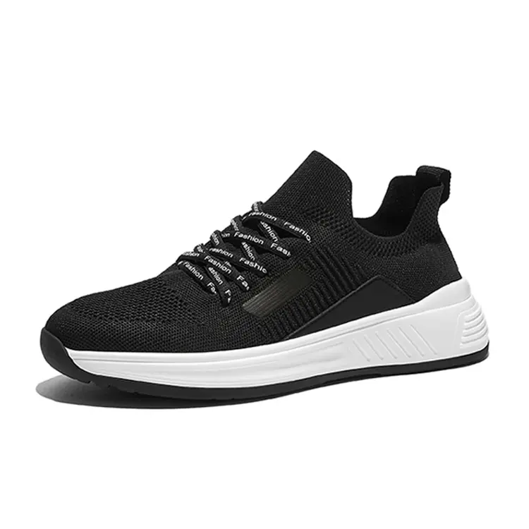 Jian Er Black Rubber Custom Logo Designer OEM Cheap Wholesale Fashion Shoes Men Casual Shoes